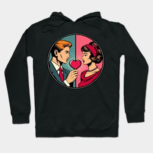 valentines day retro couple Hoodie